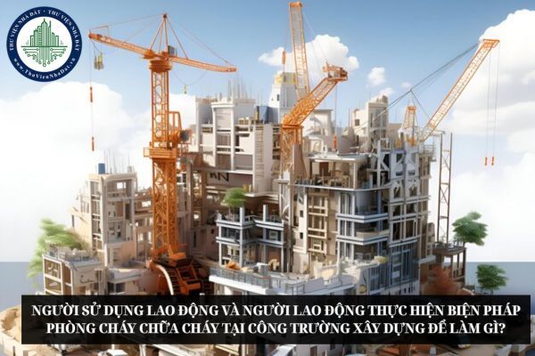 Người sử dụng lao động và người lao động thực hiện biện pháp phòng cháy chữa cháy tại công trường xây dựng để làm gì?