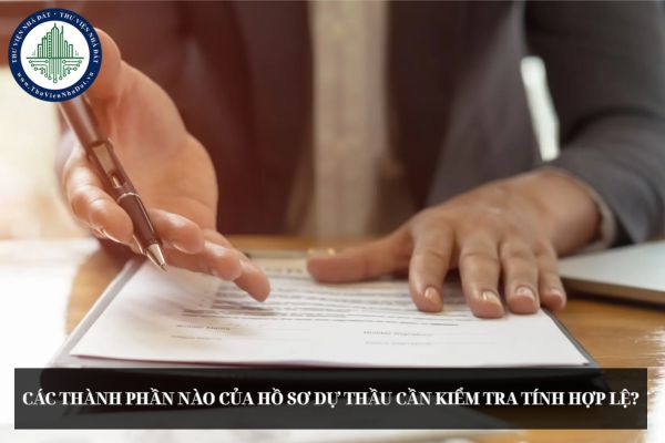 Các thành phần nào của hồ sơ dự thầu cần kiểm tra tính hợp lệ?