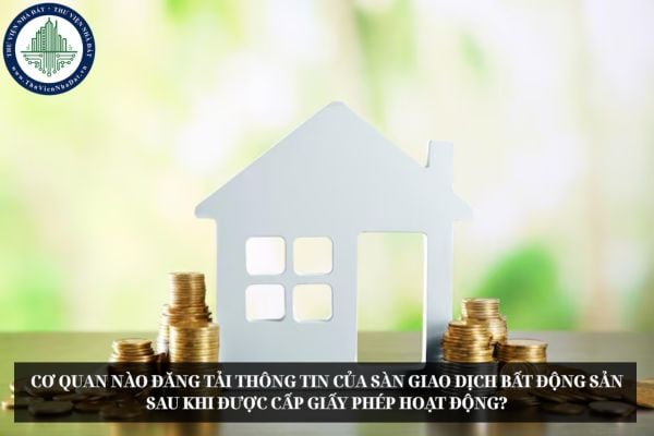 Cơ quan nào đăng tải thông tin của sàn giao dịch bất động sản sau khi được cấp giấy phép hoạt động?