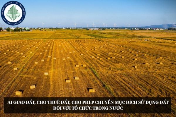 Ai giao đất, cho thuê đất, cho phép chuyển mục đích sử dụng đất đối với tổ chức trong nước?