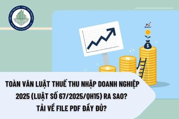 Toàn văn Luật Thuế thu nhập doanh nghiệp 2025 (Luật số 67/2025/QH15) ra sao? Tải về file PDF đầy đủ? 