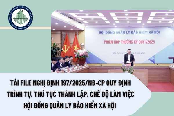 Tải file Nghị định 197/2025/NĐ-CP quy định trình tự, thủ tục thành lập, chế độ làm việc Hội đồng quản lý bảo hiểm xã hội 