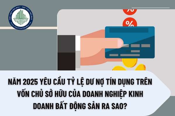 Năm 2025 yêu cầu tỷ lệ dư nợ tín dụng trên vốn chủ sở hữu của doanh nghiệp kinh doanh bất động sản ra sao?