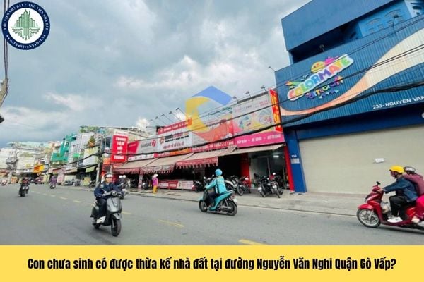 Con chưa sinh ra có được hưởng thừa kế nhà đất tại đường Nguyễn Văn Nghi Quận Gò Vấp khi bố mất không để lại di chúc không?