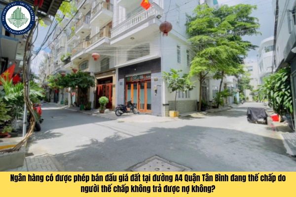 Ngân hàng có được phép bán đấu giá đất tại đường A4 Quận Tân Bình đang thế chấp do người thế chấp không trả được nợ không?