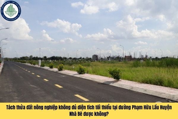 Có được tách thửa đất nông nghiệp trên đường Phạm Hữu Lầu Huyện Nhà Bè khi không đảm bảo diện tích tối thiểu không?