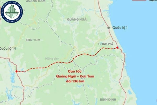 Bản đồ cao tốc Quảng Ngãi - Kom Tum