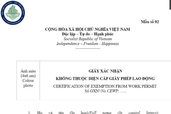 Tải file word mẫu giấy xác nhận không thuộc diện cấp giấy phép lao động theo Nghị định 219/2025