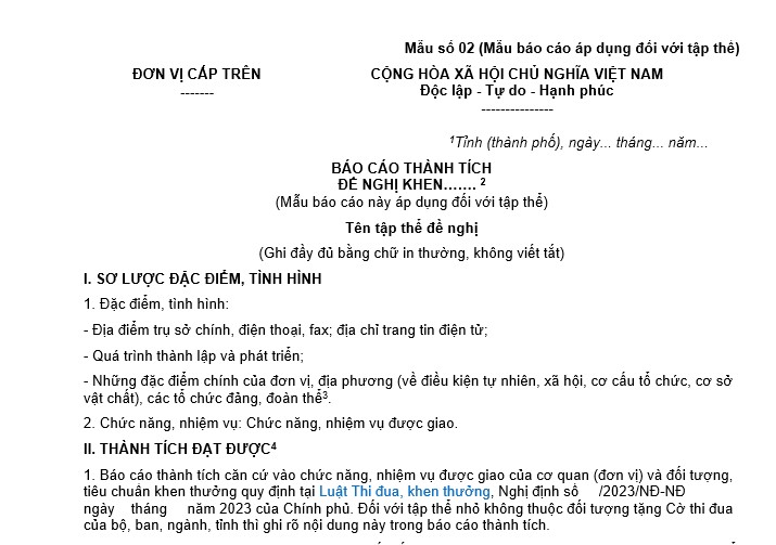 Mẫu báo cáo thành tích cá nhân của giáo viên mới nhất?