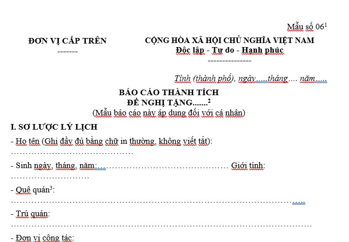 Mẫu báo cáo thành tích đoàn viên công đoàn xuất sắc mới nhất