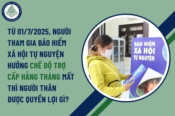 Từ 01/7/2025, Người tham gia bảo hiểm xã hội tự nguyện hưởng chế độ trợ cấp hằng tháng mất thì người thân được quyền lợi gì?