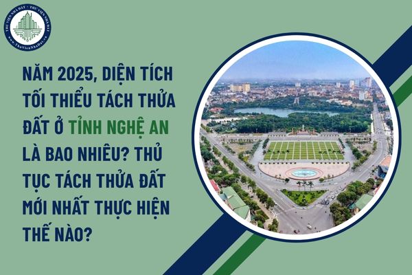 Năm 2025, diện tích tối thiểu tách thửa đất ở Tỉnh Nghệ An là bao nhiêu? Thủ tục tách thửa đất mới nhất thực hiện thế nào?