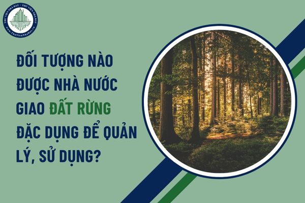 Đối tượng nào được nhà nước giao đất rừng đặc dụng để quản lý, sử dụng?