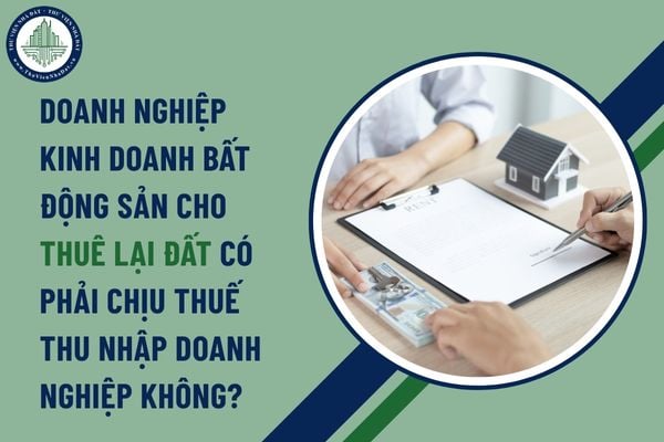 Doanh nghiệp kinh doanh bất động sản cho thuê lại đất có phải chịu thuế thu nhập doanh nghiệp không?