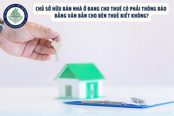 Chủ sở hữu bán nhà ở đang cho thuê có phải thông báo bằng văn bản cho bên thuê biết không?