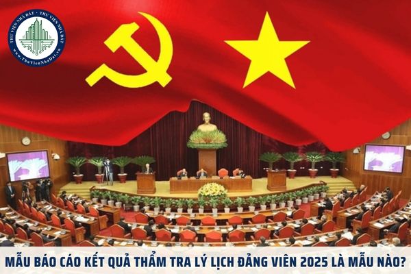 Mẫu báo cáo kết quả thẩm tra lý lịch Đảng viên 2025 là mẫu nào?