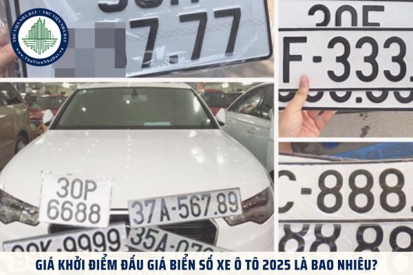 Giá khởi điểm đấu giá biển số xe ô tô 2025 là bao nhiêu?