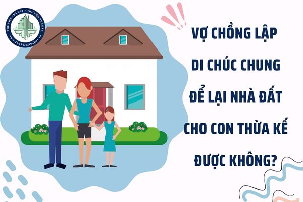 Vợ chồng lập di chúc chung để lại nhà đất cho con thừa kế được không?