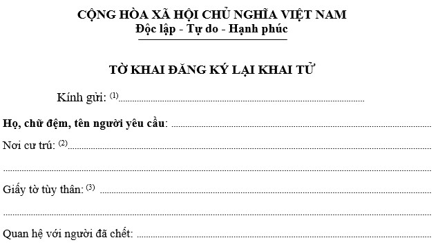 Tải về Mẫu tờ khai đăng ký lại khai tử mới nhất 2025? Thủ tục đăng ký khai tử được thực hiện thế nào? Cơ quan nào có thẩm quyền đăng ký khai tử?
