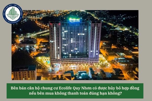 Bên bán căn hộ chung cư Ecolife Quy Nhơn có được hủy bỏ hợp đồng nếu bên mua không thanh toán đúng hạn không? 