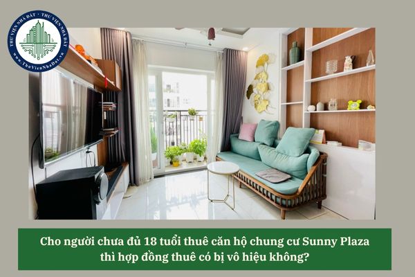 Cho người chưa đủ 18 tuổi thuê căn hộ chung cư Sunny Plaza  thì hợp đồng thuê có bị vô hiệu không? 