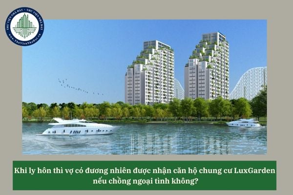 Khi ly hôn thì vợ có đương nhiên được nhận căn hộ chung cư LuxGarden nếu chồng ngoại tình không? 