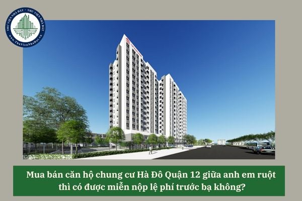 Mua bán căn hộ chung cư Hà Đô Quận 12 giữa anh em ruột thì có được miễn nộp lệ phí trước bạ không? 