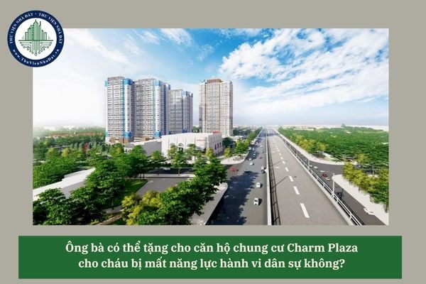Ông bà có thể tặng cho căn hộ chung cư Charm Plaza cho cháu bị mất năng lực hành vi dân sự không? 
