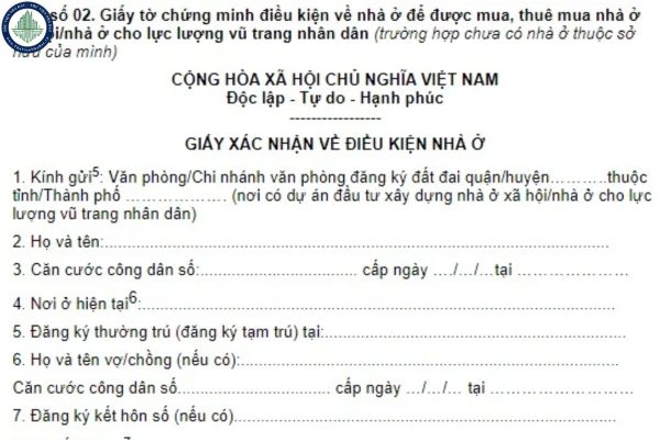 Giấy xác nhận về điều kiện nhà ở xin ở đâu?