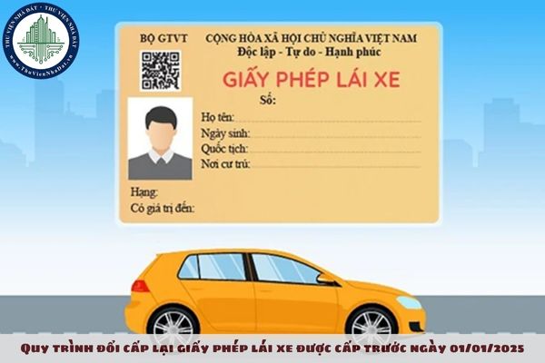 Quy trình đổi cấp lại giấy phép lái xe được cấp trước ngày 01/01/2025