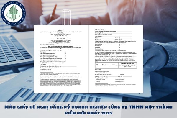 Mẫu giấy đề nghị đăng ký doanh nghiệp công ty TNHH một thành viên mới nhất 2025