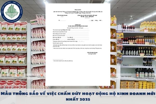Mẫu thông báo về việc chấm dứt hoạt động hộ kinh doanh mới nhất 2025