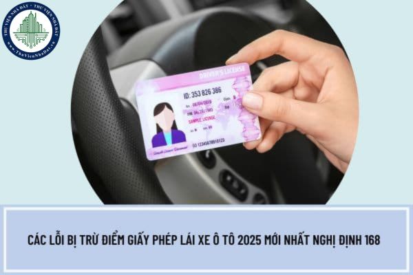 Các lỗi bị trừ điểm giấy phép lái xe ô tô 2025 mới nhất Nghị định 168