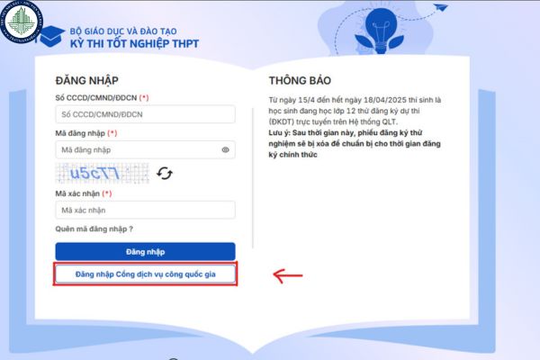 đăng ký dự thi tốt nghiep thpt
