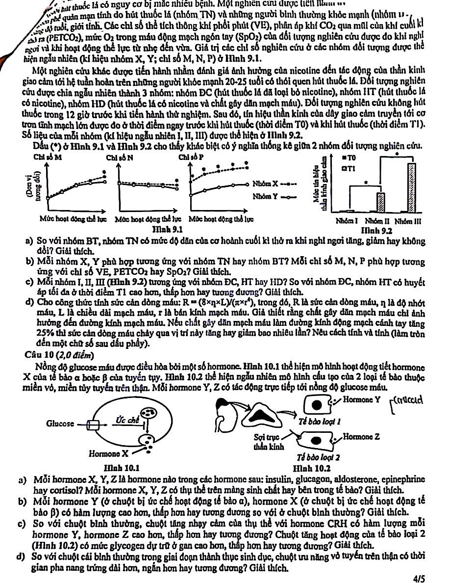 Đề thi học sinh giỏi quốc gia môn Sinh năm học 2024 2025 trang 4