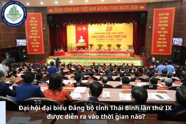 Đại hội đại biểu Đảng bộ tỉnh Thái Bình lần thứ IX được diễn ra vào thời gian nào?