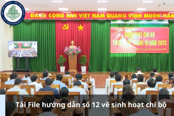 Tải File hướng dẫn số 12 về sinh hoạt chi bộ 