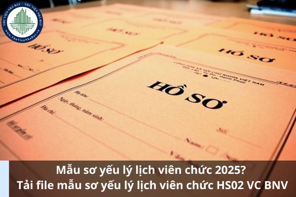 Mẫu sơ yếu lý lịch viên chức 2025? Tải file mẫu sơ yếu lý lịch viên chức HS02 VC BNV