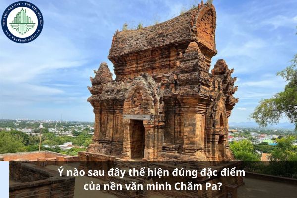 Ý nào sau đây thể hiện đúng đặc điểm của nền văn minh Chăm Pa?