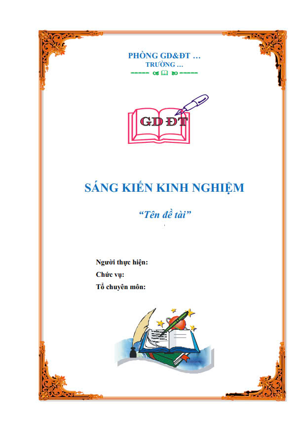 Mẫu 2 bìa sáng kiến kinh nghiệm