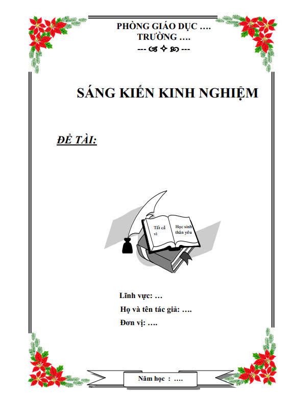 Mẫu 3 bìa sáng kiến kinh nghiệm