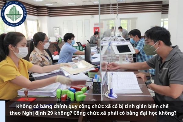 Không có bằng chính quy công chức xã có bị tinh giản biên chế theo Nghị định 29 không? Công chức xã phải có bằng đại học không?