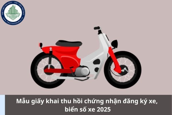 Mẫu giấy khai thu hồi chứng nhận đăng ký xe, biển số xe 2025