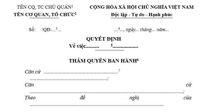 mẫu quyết định 