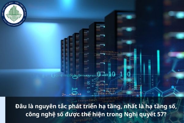 Đâu là nguyên tắc phát triển hạ tầng, nhất là hạ tầng số, công nghệ số được thể hiện trong Nghị quyết 57?