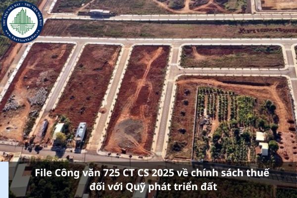 File Công văn 725 CT CS 2025 về chính sách thuế đối với Quỹ phát triển đất