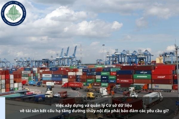 Việc xây dựng và quản lý Cơ sở dữ liệu về tài sản kết cấu hạ tầng đường thủy nội địa phải bảo đảm các yêu cầu gì?