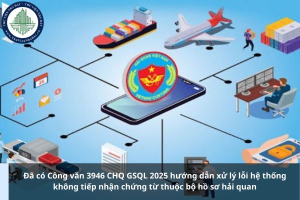Đã có Công văn 3946 CHQ GSQL 2025 hướng dẫn xử lý lỗi hệ thống không tiếp nhận chứng từ thuộc bộ hồ sơ hải quan
