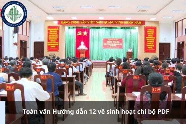 Toàn văn Hướng dẫn 12 về sinh hoạt chi bộ PDF