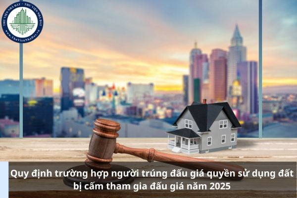 Quy định trường hợp người trúng đấu giá quyền sử dụng đất bị cấm tham gia đấu giá năm 2025